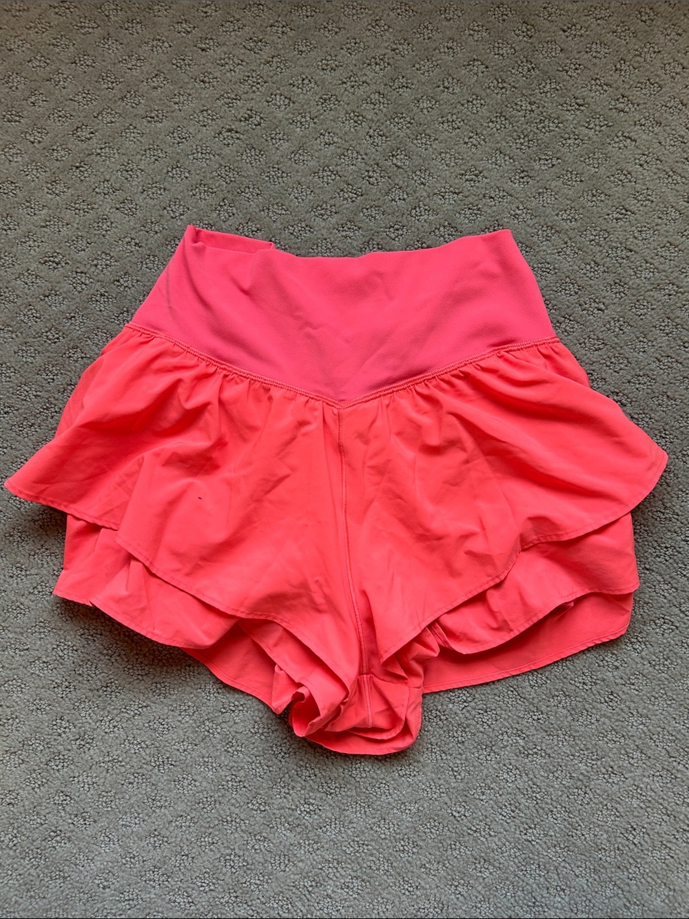 Aerie double ruffled pink/orange shorts